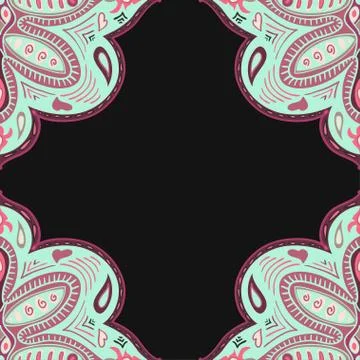 Abstract seamless background of bright ornate elements. Decorative pattern. C Illustrazione stock