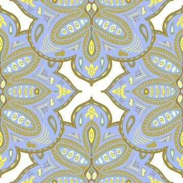 Abstract seamless background of bright ornate elements. Decorative pattern. C Illustrazione stock