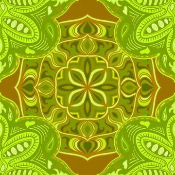 Abstract seamless background of bright ornate elements. Decorative pattern. C イラスト素材