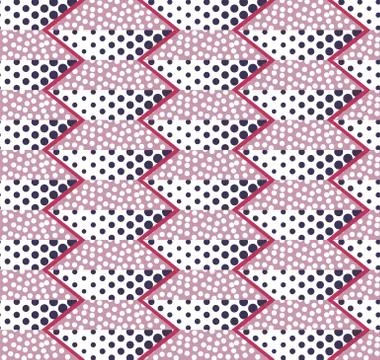 Abstract seamless background of circles, dots and trapezoids Stock Illustration