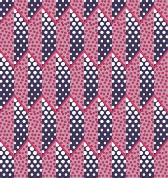 Abstract seamless background of circles, dots and trapezoids Illustrazione stock