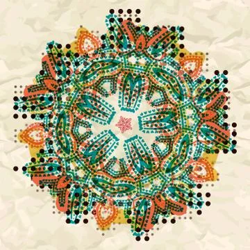 Abstract seamless background of circular patterns of hearts in v Stock Illustration