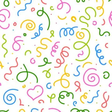 Abstract seamless background of colorful squiggle Stock Illustration