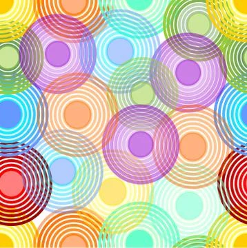 Abstract seamless background with concentric circles in pastel rainbow colors Stock Illustration