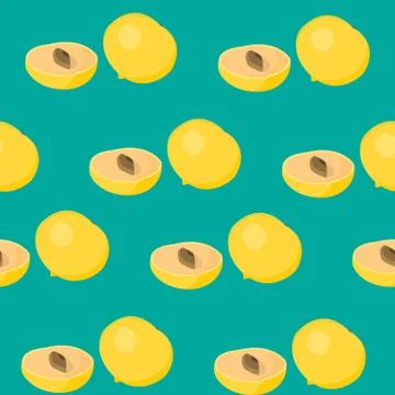 Abstract seamless background design cloth texture with abui fruit elements Stock Illustration