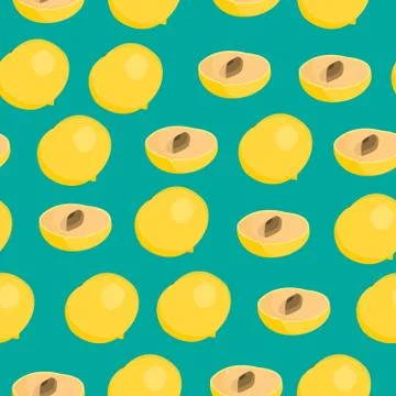 Abstract seamless background design cloth texture with abui fruit elements Stock Illustration