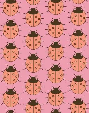 Abstract seamless background design texture with circle round lady-bird elements Illustrazione stock