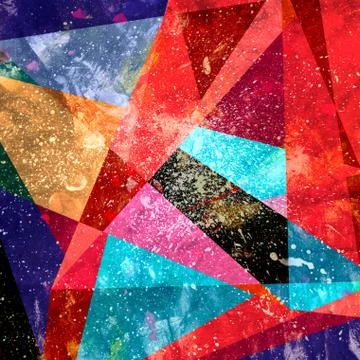 Abstract seamless background of geometric colored objects Stock Illustration