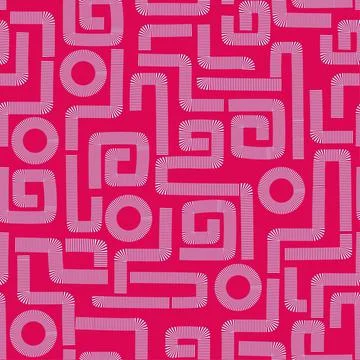 Abstract seamless background geometric shapes and a maze of bar-striped lines Stock Illustration