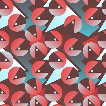 Abstract seamless background with gradient circle elements and curved geometry g Stock Illustration
