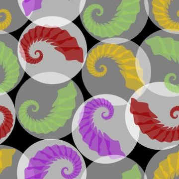 Abstract seamless background with grubs in translucent circles Stock Illustration