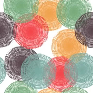 Abstract seamless background with hand drawn pastel circles Stock Illustration