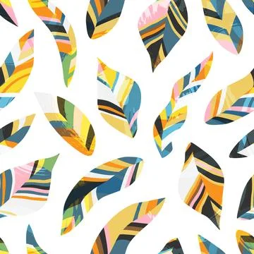 Abstract seamless background with leaves. Vector illustration Stock Illustration
