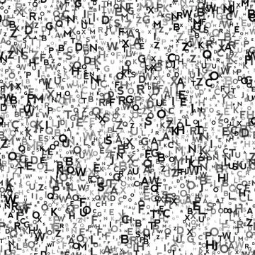 Abstract Seamless Background with Letters. Stock Illustration