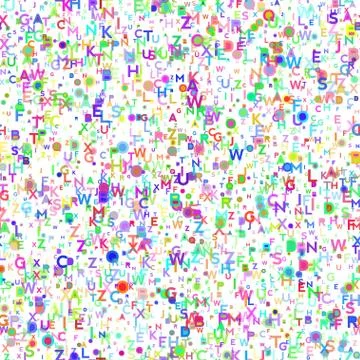 Abstract Seamless Background with Letters. Stock Illustration