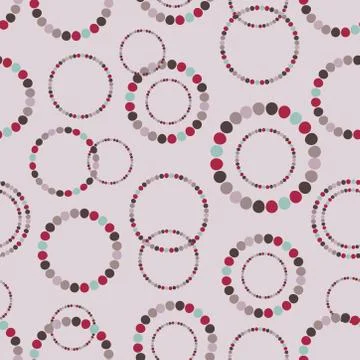 Abstract seamless background made of set of rings, modern stylish texture. Illustrazione stock