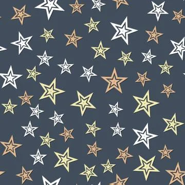 Abstract seamless background with multicolored stars, seamless repeat pattern Stock Illustration