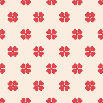 Abstract seamless background pattern clover leaf four petals. Illustrazione stock