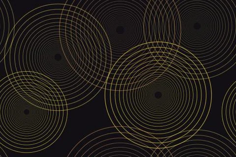 Abstract seamless background pattern made with thin line circles. Stock Illustration