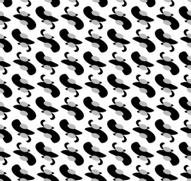 Abstract seamless background / pattern with rounded, organic shapes. Monochro Stockillustratie