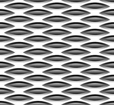 Abstract seamless background / pattern with staggered leaf, almond shapes. Mo Illustrazione stock