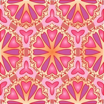Abstract seamless background with red hearts 스톡 일러스트