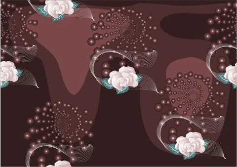 Abstract seamless background with roses Stock Illustration
