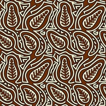 Abstract seamless batik leaf pattern Stock Illustration