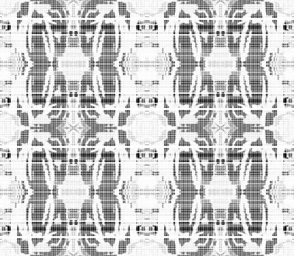 Abstract seamless black and white halftone fashion pillow pattern, grunge  .. Stock Illustration