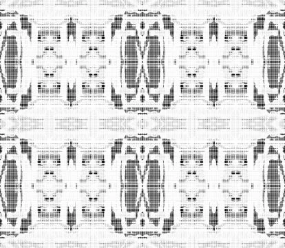 Abstract seamless black and white halftone fashion pillow pattern, grunge  .. Stock Illustration