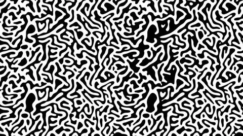 Abstract seamless black and white organic liquid shapes pattern. Illustrazione stock