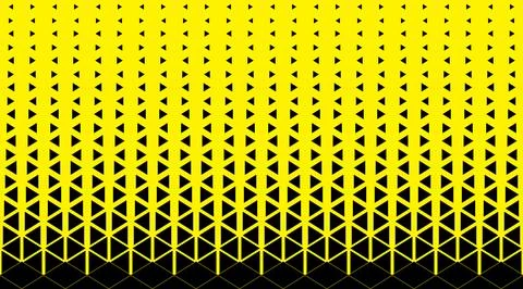 Abstract seamless black triangle grid on yellow background design stock ill.. Stock Illustration