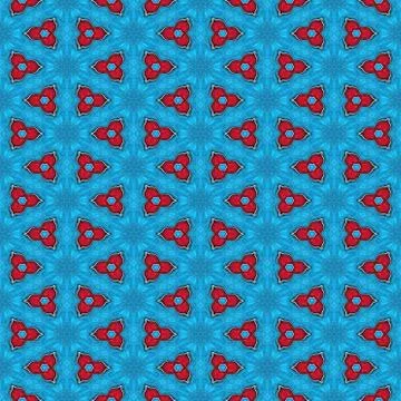 Abstract seamless blue icy texture or background with red triangular pattern Stock Illustration