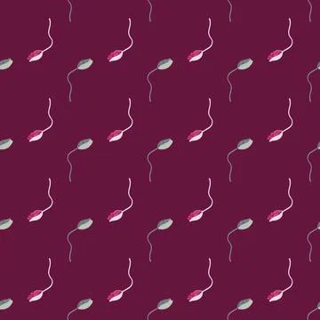 Abstract seamless botanic pattern with little poppy bud silhouettes shapes. P 스톡 일러스트