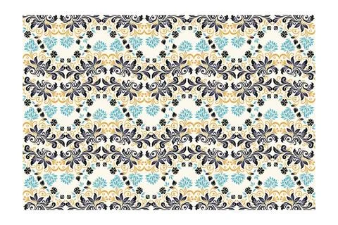 Abstract seamless botanical floral pattern vintage design Stock Illustration