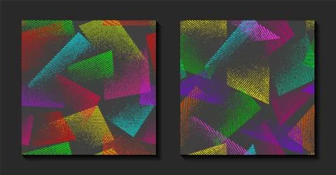 Abstract seamless chaotic pattern with urban geometric elements. Illustrazione stock