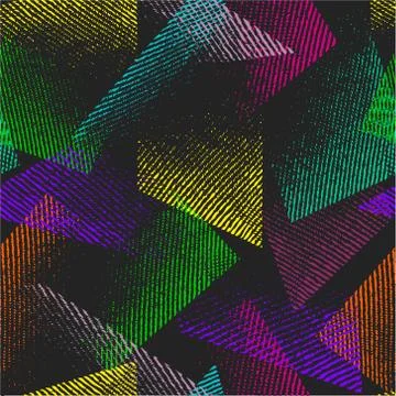 Abstract seamless chaotic pattern with urban geometric elements. Illustrazione stock