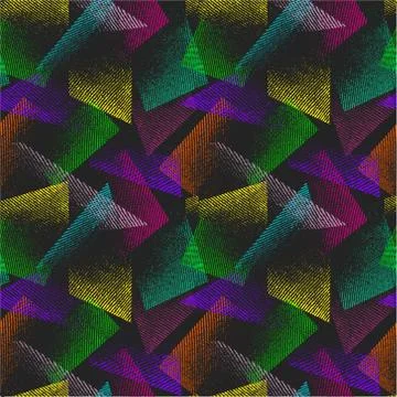 Abstract seamless chaotic pattern with urban geometric elements. Illustrazione stock