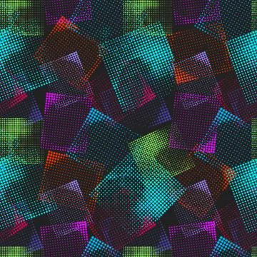 Abstract seamless chaotic pattern with urban geometric elements. Illustrazione stock