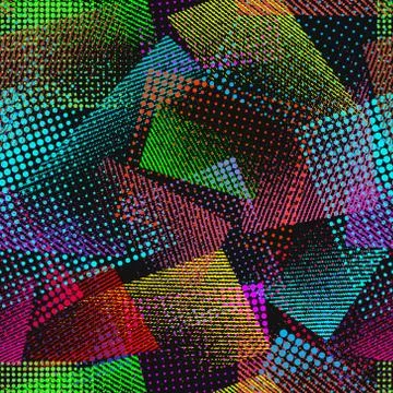 Abstract seamless chaotic pattern with urban geometric elements. Stock Illustration