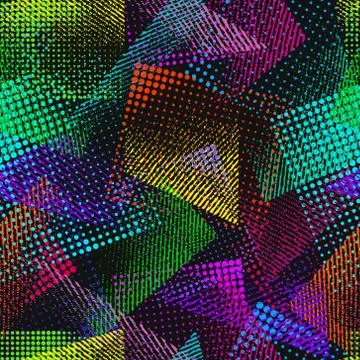 Abstract seamless chaotic pattern with urban geometric elements. イラスト素材
