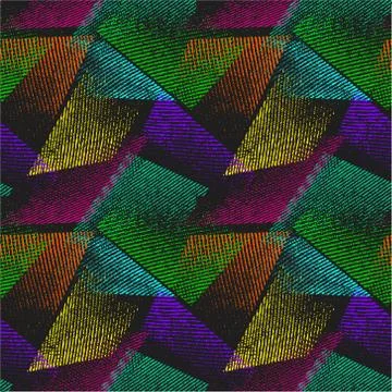 Abstract seamless chaotic pattern with urban geometric elements. Illustrazione stock