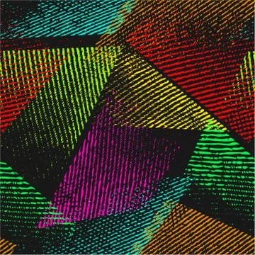 Abstract seamless chaotic pattern with urban geometric elements. Illustrazione stock