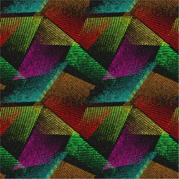 Abstract seamless chaotic pattern with urban geometric elements. Illustrazione stock