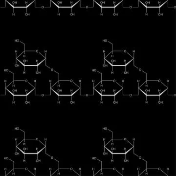 Abstract seamless chemical background - pattern on black Stock Illustration