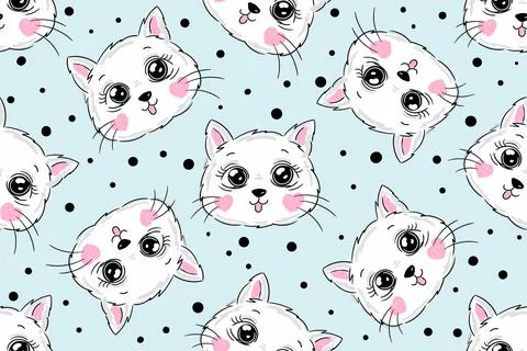 Abstract seamless childish pattern. Girlish repeated backdrop on blue background Stock Illustration