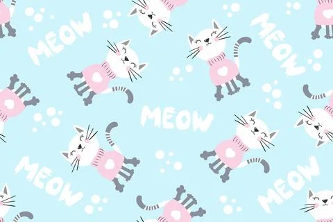 Abstract seamless childish pattern. Girlish repeated backdrop on white Stock Illustration