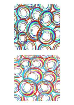 Abstract seamless circle patterns in modern grunge style, multicolored shap.. Stock Illustration