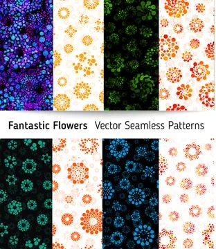 Abstract seamless circles design pattern unusual collection. Vector isolated 스톡 일러스트