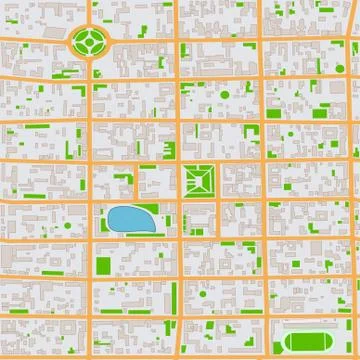 Abstract Seamless City Map Pattern Stock Illustration